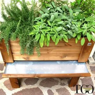 Bandeja metálica para jardinera elevada y de suelo GardenBox pequeña 82 x 44 cm