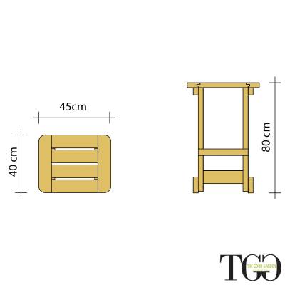 Mobiliario de exterior - Taburete alto de exterior en madera Rex 40x45x h8...