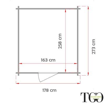 Cobertizo para herramientas Fidan con puerta doble 178x273 cm