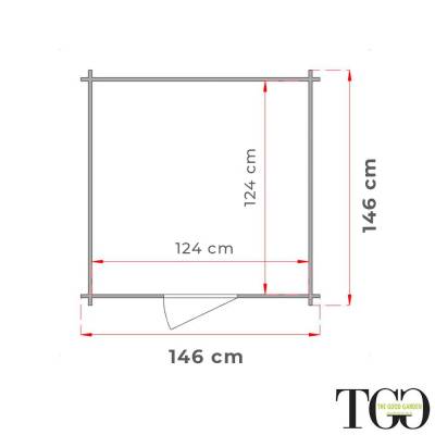 Caseta de madera 1,5x1,5 m para herramientas con puerta de una sola ventana