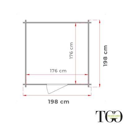 Cobertizo para herramientas de madera de 2 x 2 con puerta con ventana doble