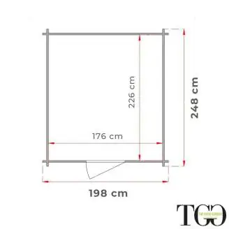 Caseta de madera 2x2,5 para herramientas Jack con puerta ventana doble