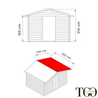 Caseta de madera 2x2,5 para herramientas Jack con puerta ventana doble