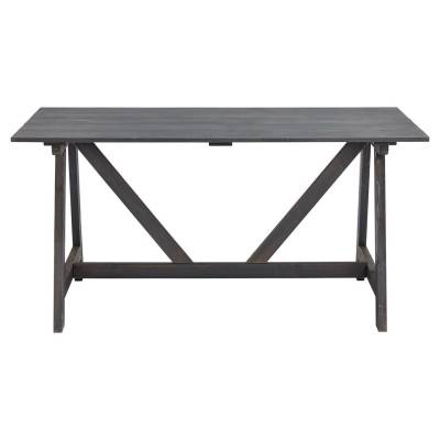 Mesa de jardín - Conjunto para jardín y terraza Mesa + 2 bancos Ale en madera gris antracita.