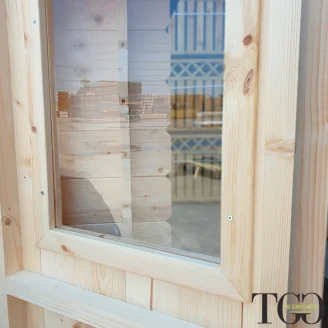 Caseta de madera 1,5x1,5 m para herramientas con puerta de una sola ventana