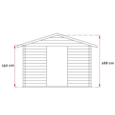 Casita de jardín de madera Franco 178X218 cm Caseta tipo box con puerta ciega simple - SUELO EXCLUIDO