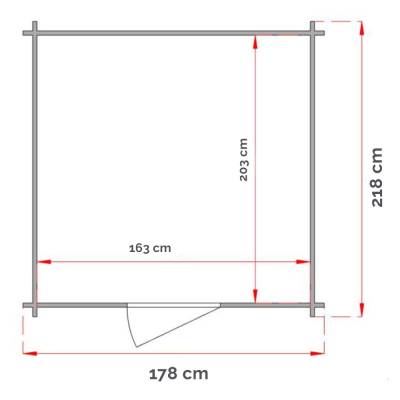 Casita de jardín de madera Franco 178X218 cm Caseta tipo box con puerta ciega simple - SUELO EXCLUIDO