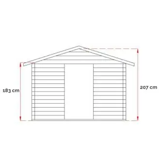 Cobertizo de madera para herramientas Willa 1 con puerta de doble ventana 215x180 cm