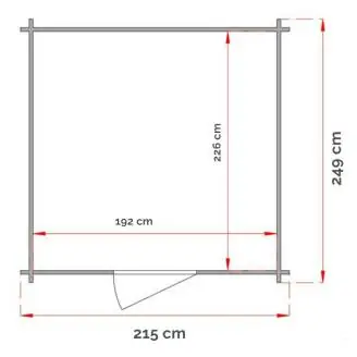 Cobertizo de herramientas de madera Willa 215x249 con puerta de doble ventana