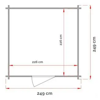 Caseta de madera 2,5x2,5 Para herramientas Willa con puerta ventana doble 249x249 cm