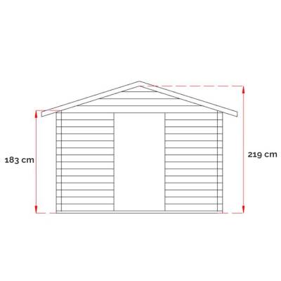 Caseta de herramientas de madera Willa 3x2,5 con puerta de doble ventana 296x249 cm