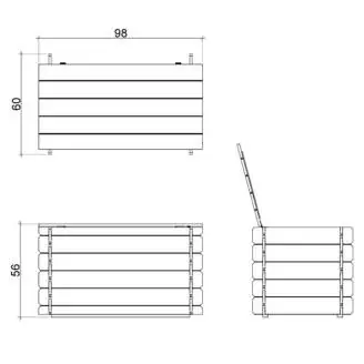 Baúl de madera para exterior Giunone 98X60X54H CM