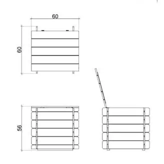 Mobiliario de exterior - Baúl Gaia 60x60 baúl de madera para exterior...