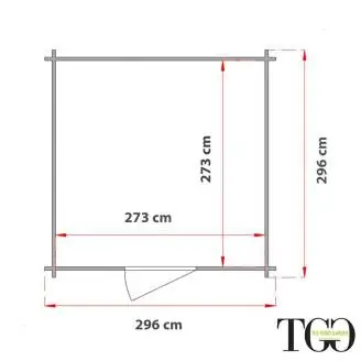 Casa de jardín de madera Carlotta de 3x3 m con puerta de doble ventana - PISO OPCIONAL