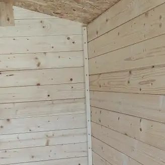 Casa de jardín de madera Carlotta de 3x3 m con puerta de doble ventana - PISO OPCIONAL