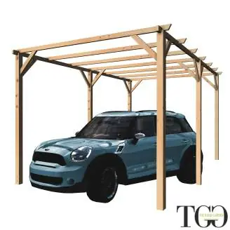 Pérgola de Madera 3x5 para Exterior y Jardín en Pino Macizo impregnado en autoclave Pérgola 300x500 cm