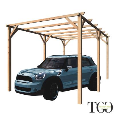 PERGOLA DE MADERA 3X5 PARA EXTERIOR Y JARDÍN EN PINO MACIZO IMPREGNADO EN AUTOCLAVE PERGOLA 300X500 CM CONJUNTO