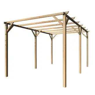 Pérgola de Madera 3x5 para Exterior y Jardín en Pino Macizo impregnado en autoclave Pérgola 300x500 cm