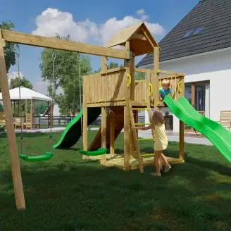 Parque infantil de madera esterilizada en autoclave Woody Tree House TGG Play