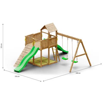 Parque infantil de madera esterilizada en autoclave Woody Tree House TGG Play