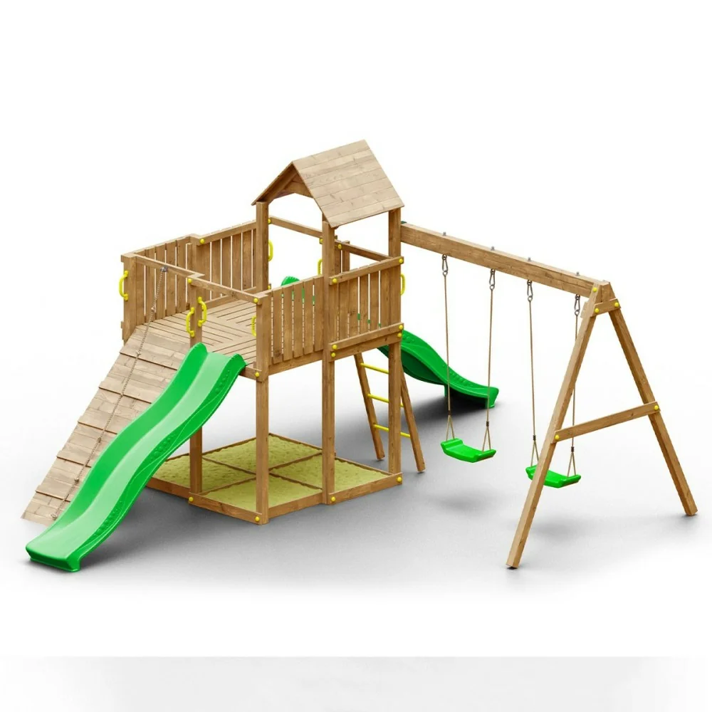 Parque infantil de madera esterilizada en autoclave Woody Tree House TGG Play