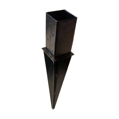 Soporte para poste de acero negro de 6x6cm para suelo