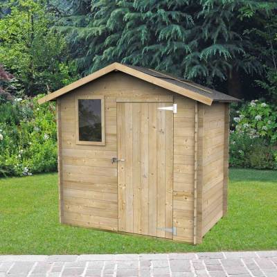 Caseta de jardín de madera Liana 198x130cm para herramientas con una sola puerta y ventana