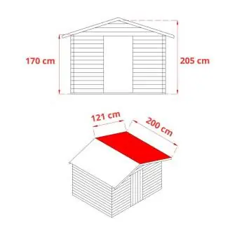 Casa de madera Debora 2x2 con puerta de ventana simple