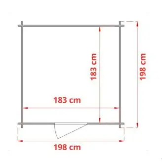 Casa de madera Debora 2x2 con puerta de ventana simple