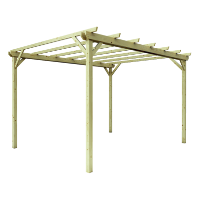 Pérgola de Madera 3x4 para Exteriores y Jardines en madera de conífera impregnada en autoclave