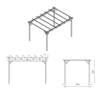 Pérgolas y cenadores - Pérgola de madera 3x4 para exteriores y jardines