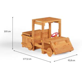 Vehículo de madera para niños Fungoo Garden Buggy parque de juegos de jardín color teca