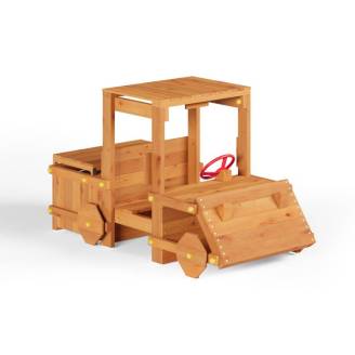 Vehículo de madera para niños Fungoo Garden Buggy parque de juegos de jardín color teca