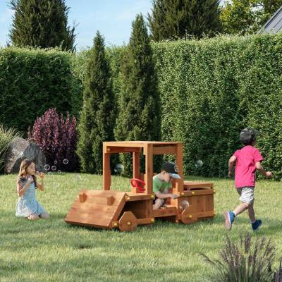 Vehículo de madera para niños Fungoo Garden Buggy parque de juegos de jardín color teca